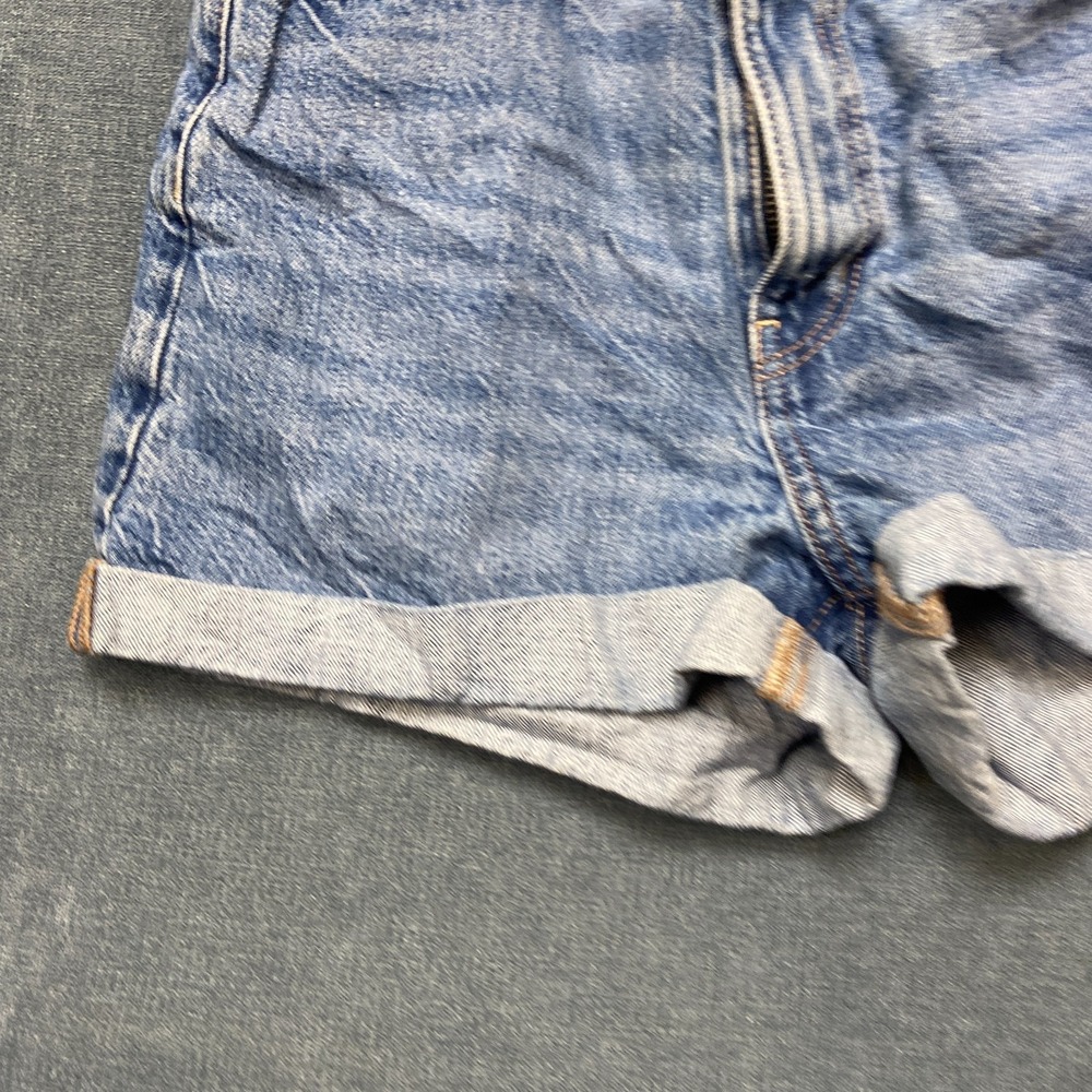 American Eagle Outfitters Denim Shorts Womens 00 Blue Cotton Mid Rise Cuffed Hem - Picture 2 of 16